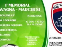 Il San Tomaso organizza il 1° Memorial Cavagna-Marchesi di calcio a 7. Tutte le info