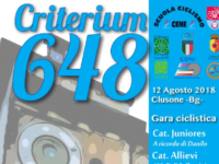 Criterium 648: domenica 12 agosto torna il ciclismo a Clusone. Organizza la Scuola Ciclismo Cene