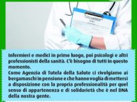 ATS Bergamo: “Cerchiamo infermieri, medici, psicologi”. Appello ai professionisti sanitari orobici in pensione