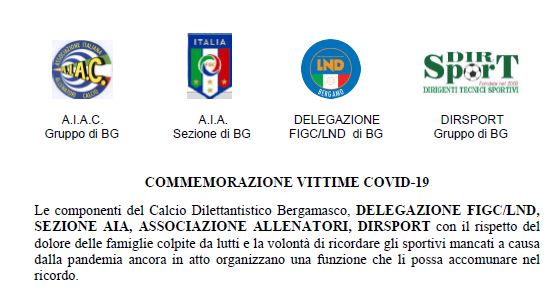 Il calcio dilettantistico bergamasco ricorda le sue vittime del Covid. Commemorazione a Ponte San Pietro