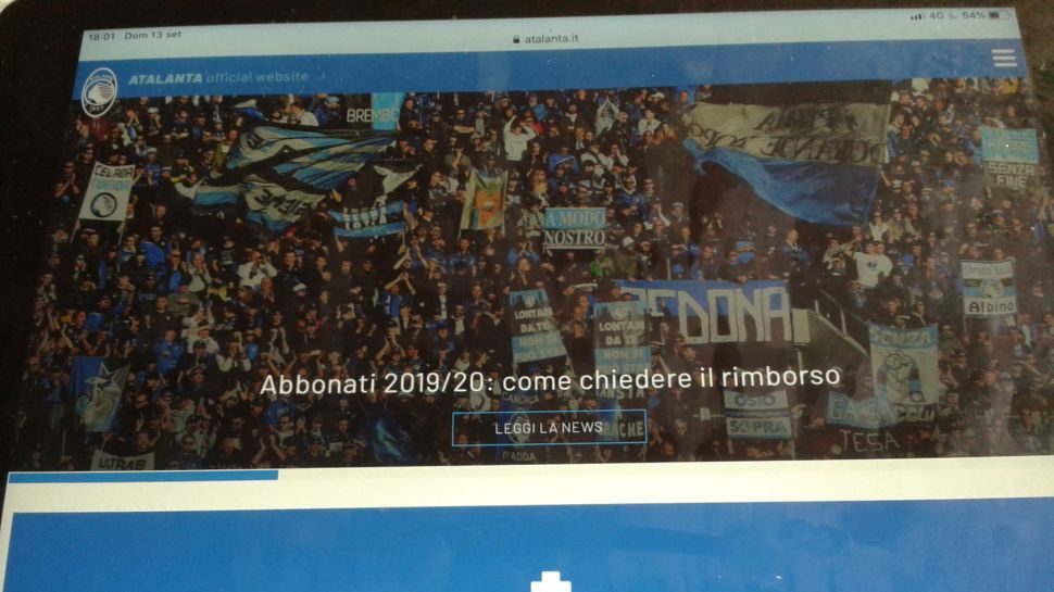 Atalanta, da domani fino al 14 ottobre si possono inviare le domande per i rimborsi voucher per gli abbonati. Ecco come fare.