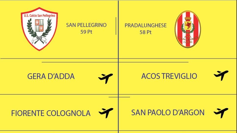 San Pellegrino e Pradalunghese, domenica cruciale. Dieci squadre (su sedici) non sono ancora salve