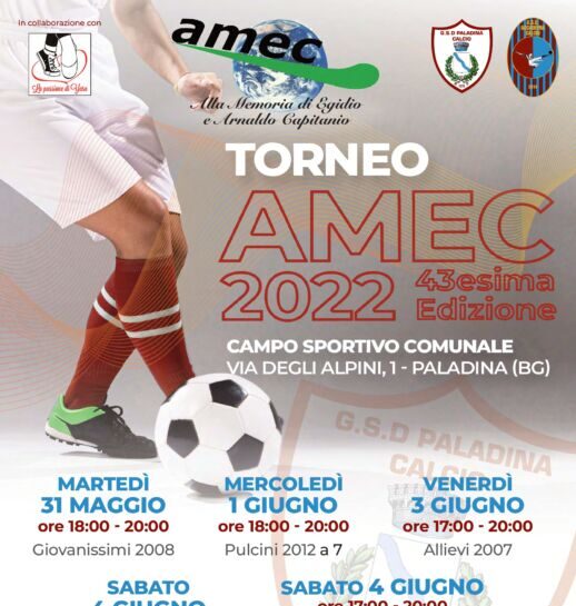 Torneo Amec a Paladina dal 31 maggio al 4 giugno