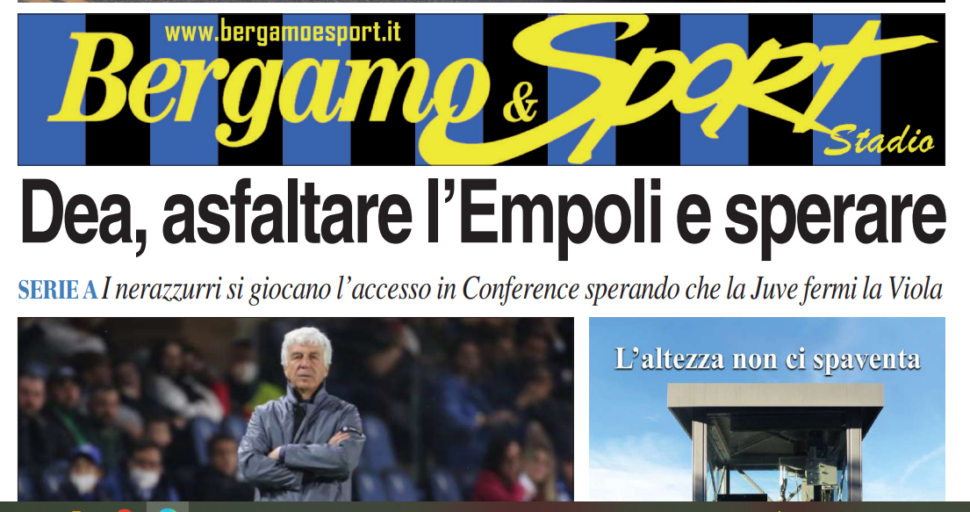 Atalanta-Empoli, leggi qui la copia gratuita del Bergamo&Sport Stadio