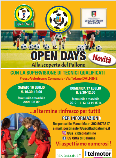 Città di Dalmine open days il 16 e 17 luglio