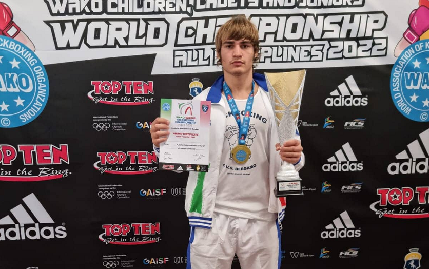 Kickboxing Cus Bergamo, Riccardo Ivasco è Campione del Mondo