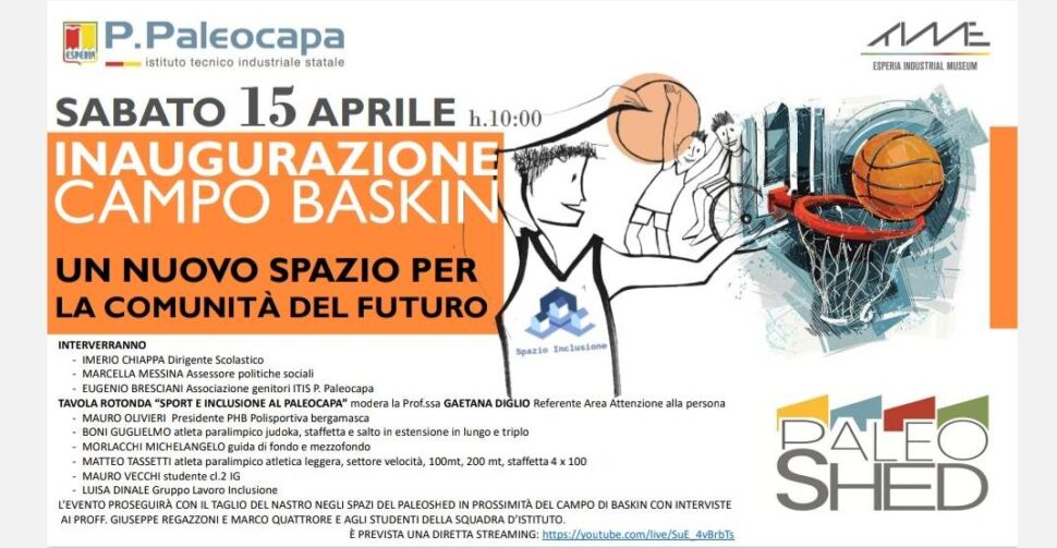 Sabato al Paleocapa l’inaugurazione del campo di baskin