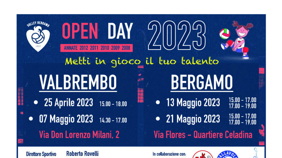 Open Days settore giovanile per il Volley Bergamo 1991