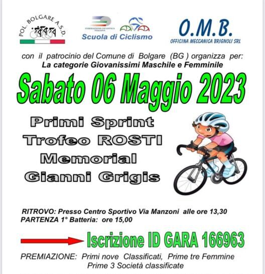 Primi Sprint per i Giovanissimi a Bolgare sabato 6 maggio