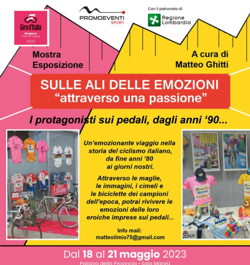 Aspettando il Giro d’Italia a Bergamo la mostra memorabilia del ciclismo