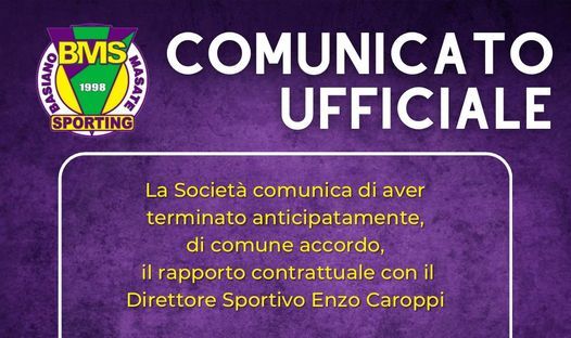 Promozione, novità al BM Sporting: torna Castellazzi, salutano Cremonesi e lo storico direttore Enzo Caroppi