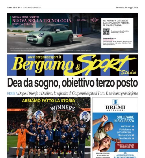 Atalanta-Torino leggi qui gratuitamente il Bergamo & Sport stadio