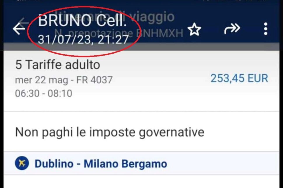 Bruno e gli amici: biglietti per Dublino presi nel luglio 2023, mai scelta si rivelò più azzeccata