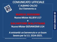 L’Albano Calcio dà il benvenuto ai nuovi mister Marco Rossoni e Salvatore Malfitano