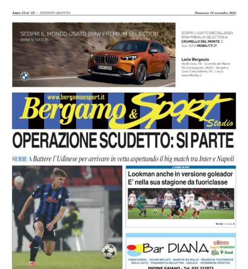 Atalanta-Udinese leggi qui gratis la copia del Bergamo & Sport stadio