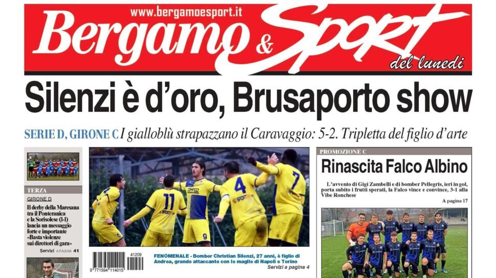 Bg & Sport in edicola: in evidenza Brusaporto, Falco Albino, Orio Pegu, Ponteranica e Sorisolese