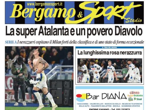 Stasera Atalanta-Milan leggi qui gratis il Bergamo & Sport stadio