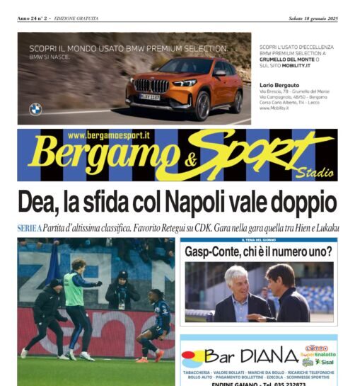 Atalanta-Napoli leggi qui la gratis tua copia del Bergamo & Sport stadio